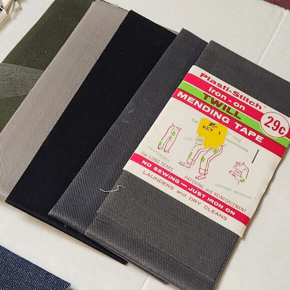 Vintage Iron On Patches Smiths Bondex Plasti-Stitch Jeans Pants Twill Retro - Picture 6 of 7